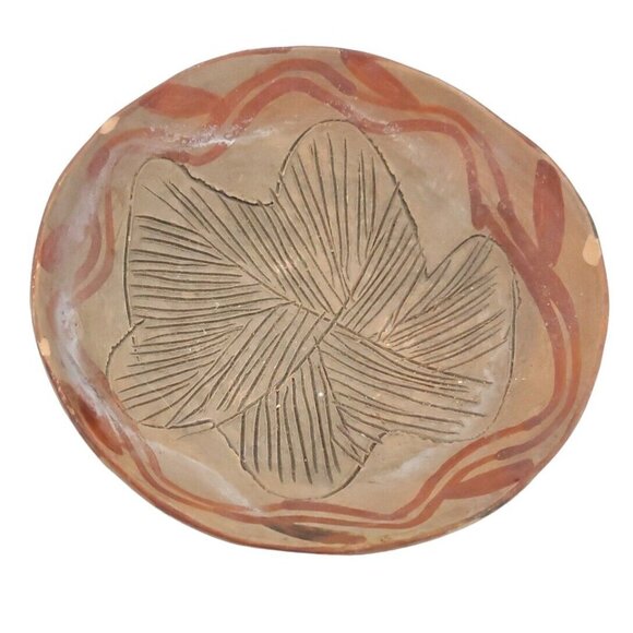 Old Mexican‎ Molcajete Unglazed Vintage Hand Painted 3-Legged Pottery Bowl 7" - Picture 3 of 9